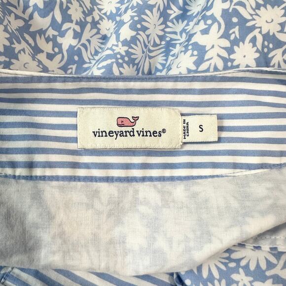 Vineyard Vines Otomi Border Tunic Dress Floral Striped V-Neck Sleeveless Mini - Picture 13 of 15
